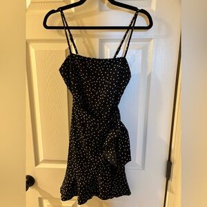 open lace back dress Roserie Lace Trim Mini Dress Blue Floral main image 0